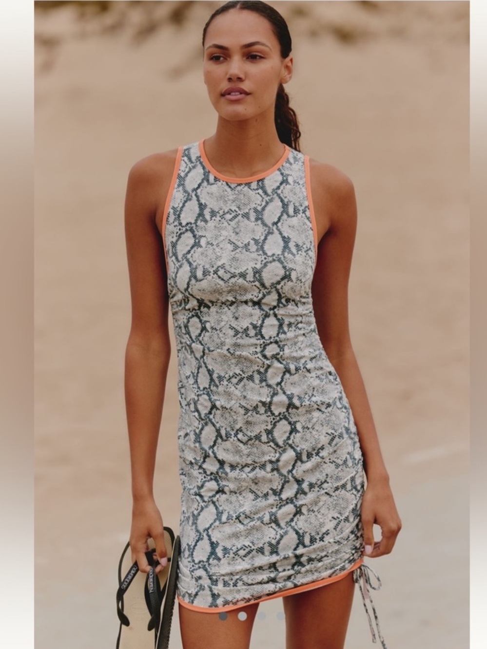 Anthropologie Snake-Print Halter Mini Dress - Size L - BNWT